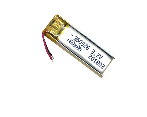 Hơn 500 chu kỳ cuộc sống Sạc lại 3.7V 60mAh Lithium ion Polymer 350926 Pin cho tai nghe
