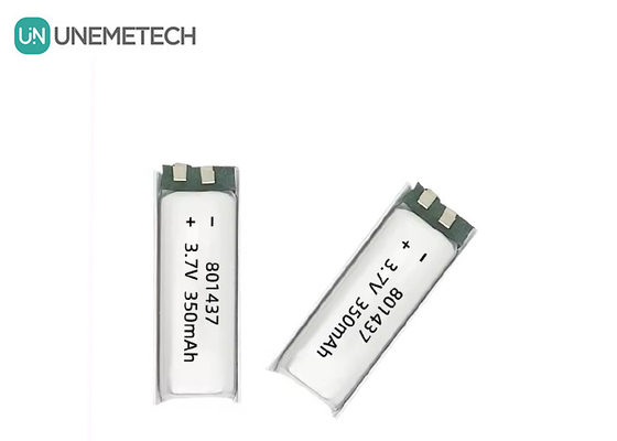 801437 3A pin polymer tốc độ cao 3.7v 350mah pin Lipo cho thiết bị điện tử IoT