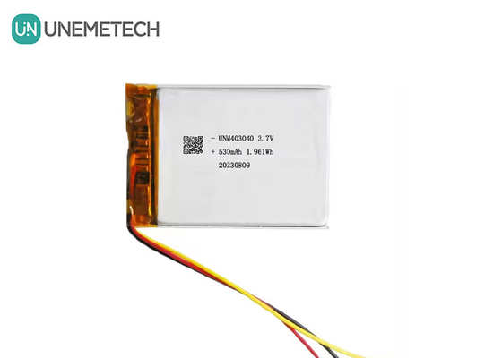 3.7V 530mAh pin Lithium Polymer tùy chỉnh 403040 Với vòng đời dài UL1642