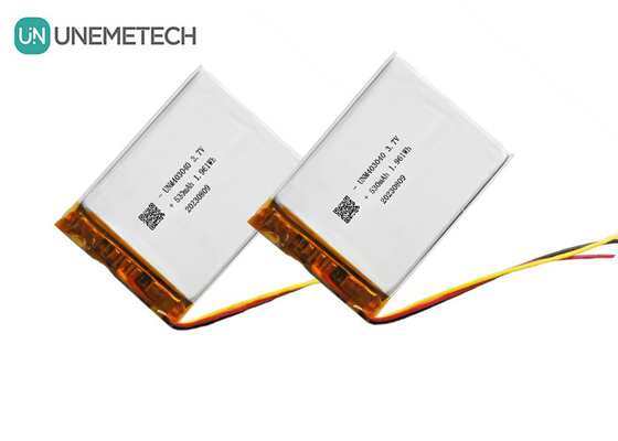 3.7V 530mAh pin Lithium Polymer tùy chỉnh 403040 Với vòng đời dài UL1642