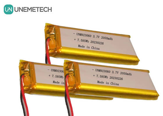 Tùy chỉnh Thời gian sử dụng Lipo 3.7V 2050mAh 923060 Cho sản phẩm kỹ thuật số