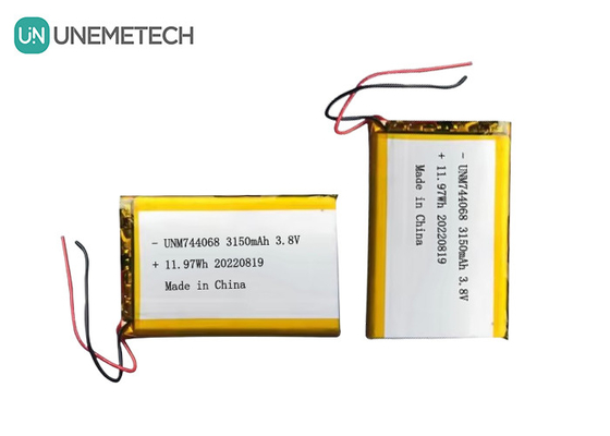 Pin Lipo cao áp có thể sạc lại 3.8V 744068 3150mah pin cho hệ thống theo dõi GPS