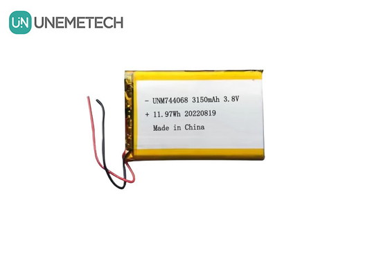Pin Lipo cao áp có thể sạc lại 3.8V 744068 3150mah pin cho hệ thống theo dõi GPS