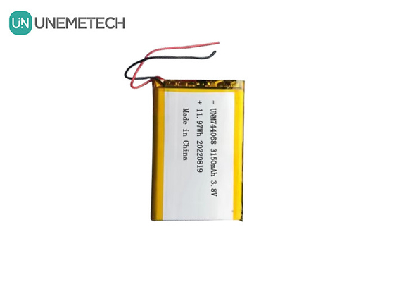 Pin Lipo cao áp có thể sạc lại 3.8V 744068 3150mah pin cho hệ thống theo dõi GPS