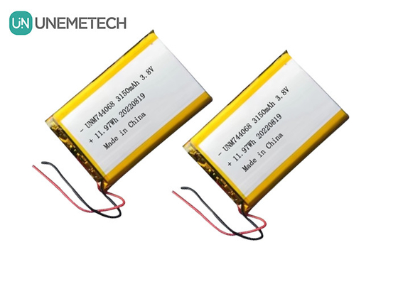 Pin Lipo cao áp có thể sạc lại 3.8V 744068 3150mah pin cho hệ thống theo dõi GPS