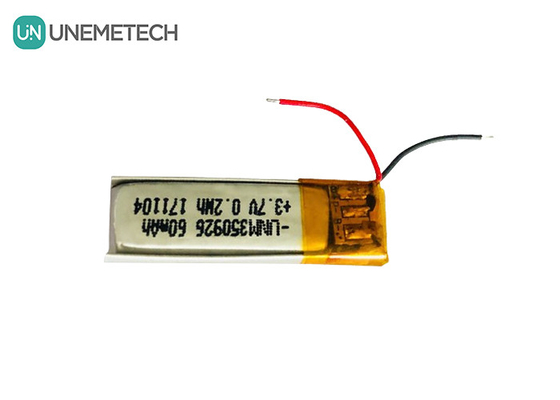 Hơn 500 chu kỳ cuộc sống Sạc lại 3.7V 60mAh Lithium ion Polymer 350926 Pin cho tai nghe
