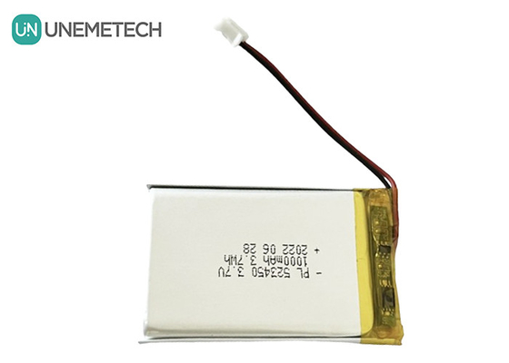 MSDS Được phê duyệt 3.7V Polymer Lithium Ion Battery 1000mAh 523450 cho ứng dụng gia đình