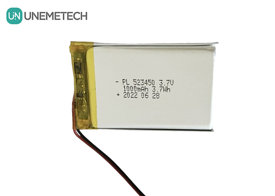 MSDS Được phê duyệt 3.7V Polymer Lithium Ion Battery 1000mAh 523450 cho ứng dụng gia đình