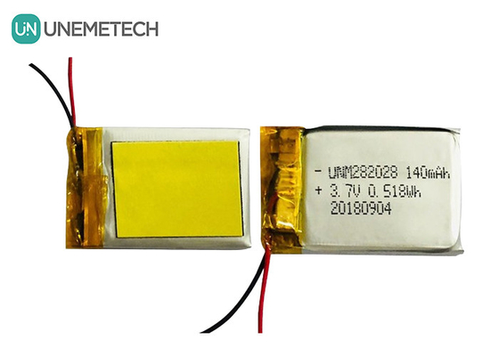 Pin Lipo tự xả thấp 282028 / 3.7V pin Lithium Polymer 140mAh cho thiết bị đeo
