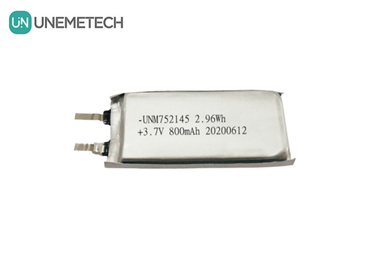 MSDS Được phê duyệt 3.7V 800mAh Pin Lithium Polymer sạc lại 752145 cho thiết bị đeo