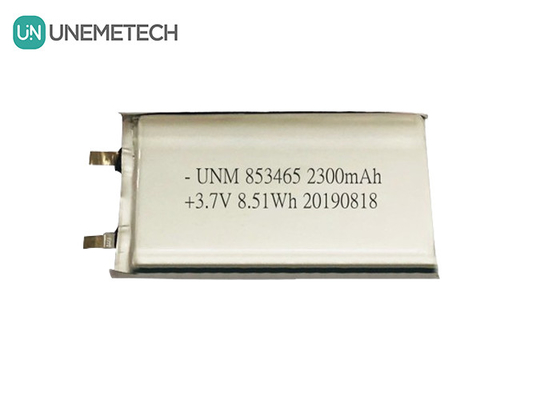 3.7V 2300mah Bộ pin Lithium Polymer đơn tế bào 853465 với IEC62133 cho thiết bị y tế