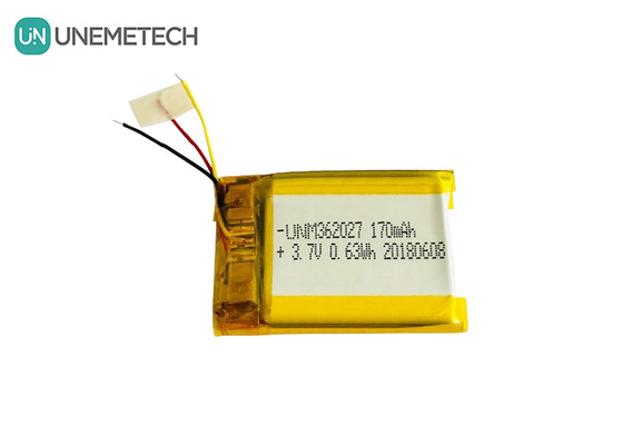 Bạc 3.7V 170mAh pin Li-polyer tùy chỉnh 362027 cho thiết bị y tế máy in di động