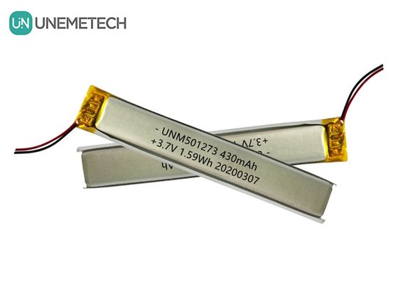 5.0*12.0*73.0mm Lithium Polymer Battery / 3.7V 430mAh 501273 Thin Lipo Battery cho thiết bị Bluetooth
