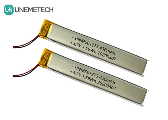 5.0*12.0*73.0mm Lithium Polymer Battery / 3.7V 430mAh 501273 Thin Lipo Battery cho thiết bị Bluetooth