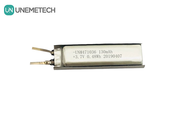 3.7 Lithium ion Polymer Battery / IEC62133 Được phê duyệt 471036 130mAh Lithium Polymer Battery Cell