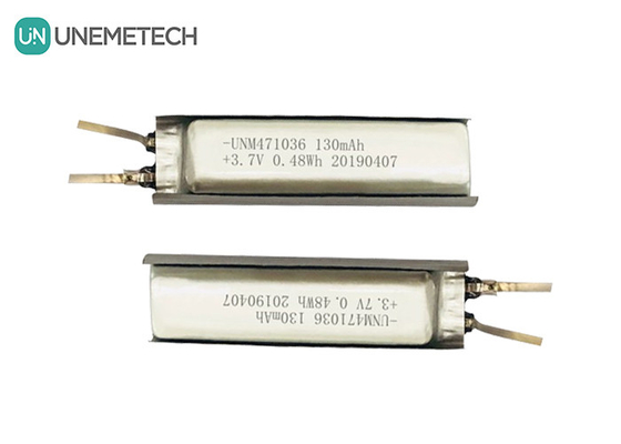 3.7 Lithium ion Polymer Battery / IEC62133 Được phê duyệt 471036 130mAh Lithium Polymer Battery Cell