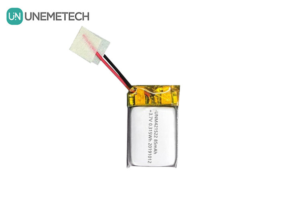 85mAh 3.7V pin Lithium Polymer nhỏ 421522 Sạc lại với PCM và dây chì s