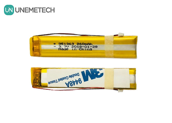 Long Narrow 3.7V 260mAh Ứng dụng pin Lithium Polymer 351363 Cho kính thông minh