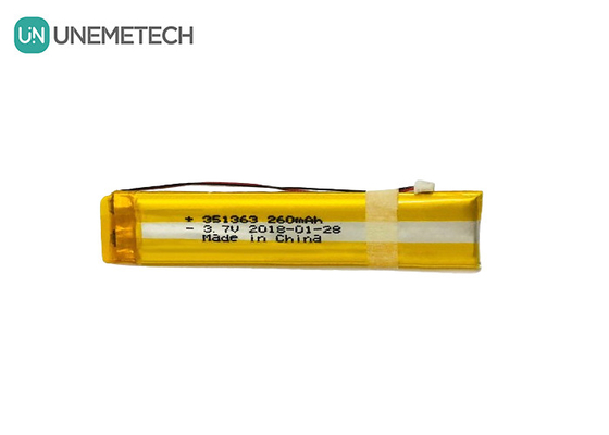 Long Narrow 3.7V 260mAh Ứng dụng pin Lithium Polymer 351363 Cho kính thông minh