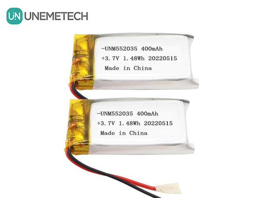 3.7V pin Lithium Ion Polymer sạc lại 552035 400mAh pin Li Po cho thiết bị không dây