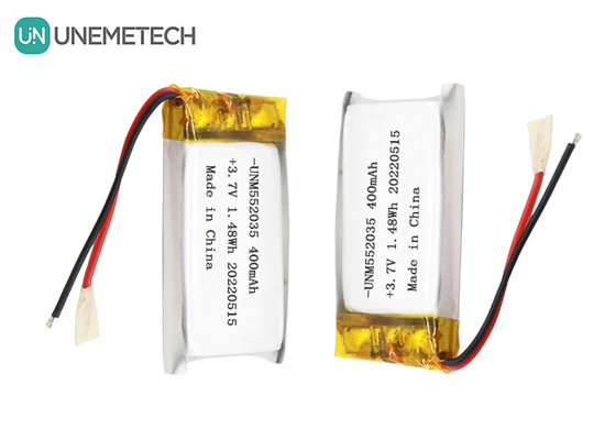 3.7V pin Lithium Ion Polymer sạc lại 552035 400mAh pin Li Po cho thiết bị không dây