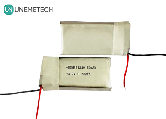 3.7V 60mAh Ultra nhỏ pin Lipo sạc lại 351220 Cho sản phẩm đeo