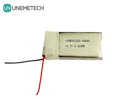3.7V 60mAh Ultra nhỏ pin Lipo sạc lại 351220 Cho sản phẩm đeo