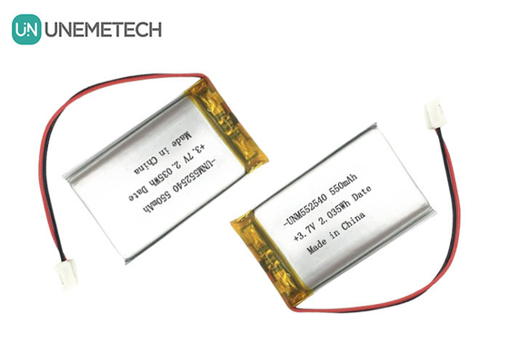 552540 pin Lipo sạc bằng bạc prismatic 3.7V 550mAh cho máy theo dõi PET