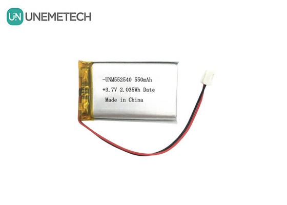 552540 pin Lipo sạc bằng bạc prismatic 3.7V 550mAh cho máy theo dõi PET