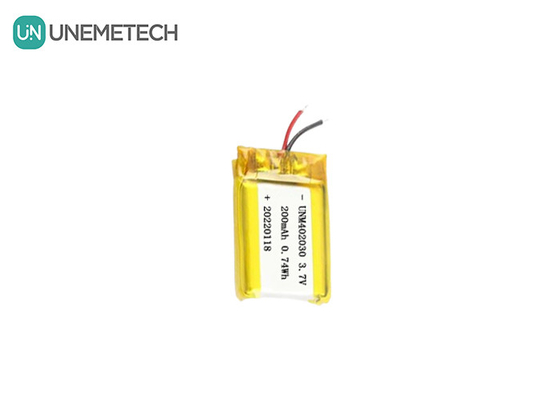 Kích thước nhỏ 402030 3.7V 200mAh pin Lipo sạc cho các sản phẩm điện tử