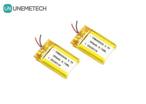 Kích thước nhỏ 402030 3.7V 200mAh pin Lipo sạc cho các sản phẩm điện tử
