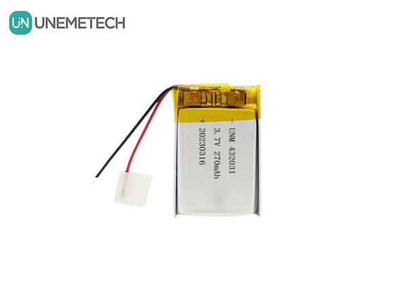 3.7V 270mAh 432031 Pin Lithium Polymer cho thiết bị điện tử