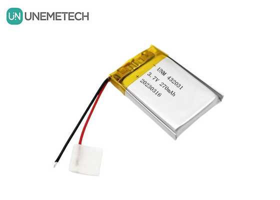 3.7V 270mAh 432031 Pin Lithium Polymer cho thiết bị điện tử