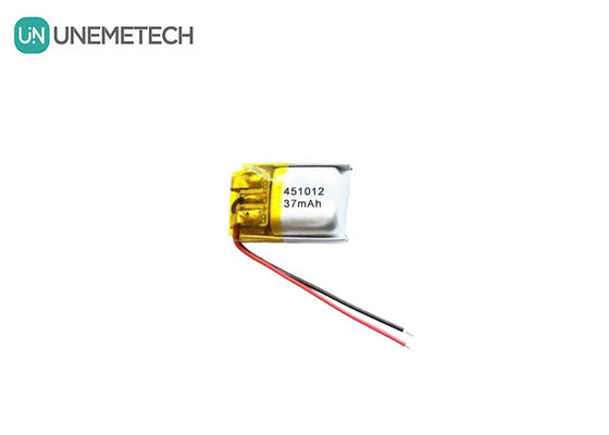 Chất lượng Pin lithium polymer có thể sạc lại nhỏ 3.7V 37mAh 451012 cho thiết bị siêu nhỏ nhà máy
