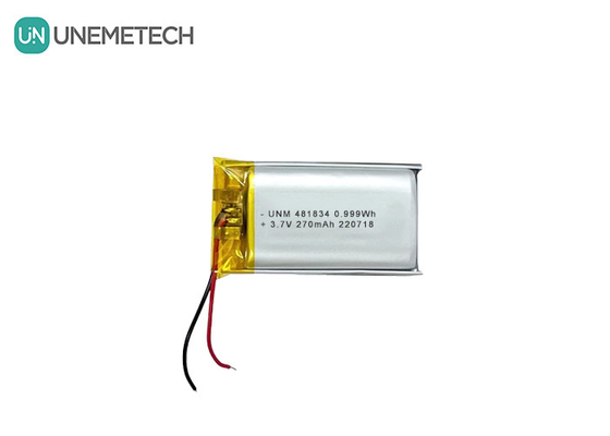 Pin Lithium Ion Polymer chu kỳ sâu có thể sạc lại 3.7V 270mAh 481834 Cho kính thông minh