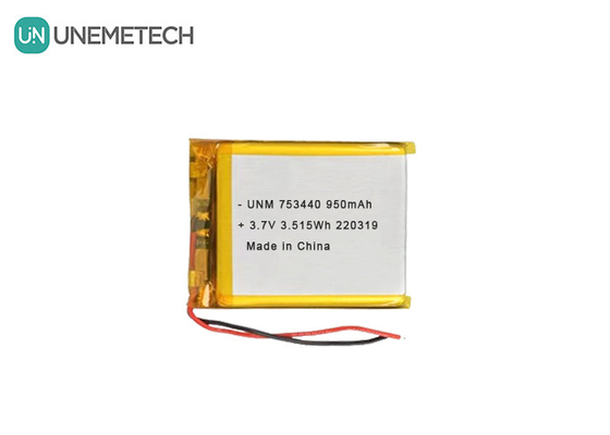 3.7V pin Lithium Polymer 950mAh 753440 pin túi cho máy ảnh thu nhỏ