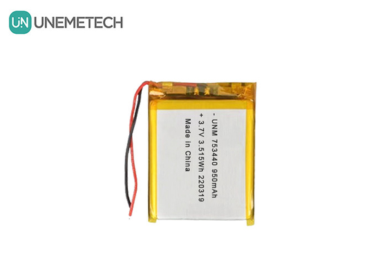3.7V pin Lithium Polymer 950mAh 753440 pin túi cho máy ảnh thu nhỏ