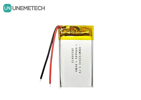3.7V 500mAh 752035 pin Lithium Polymer tiên tiến cho điều khiển từ xa