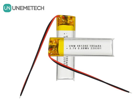3.7V 185mAh 481240 Lithium Ion và Lithium Polymer pin cho DVR xe hơi