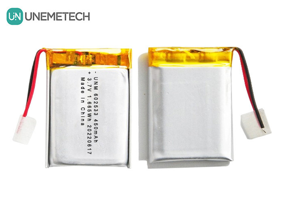 Sạc lại 3.7V 450mAh 602533 Deep Cycle Lipo pin cho đồng hồ thông minh