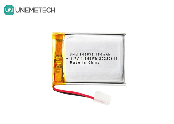 Sạc lại 3.7V 450mAh 602533 Deep Cycle Lipo pin cho đồng hồ thông minh