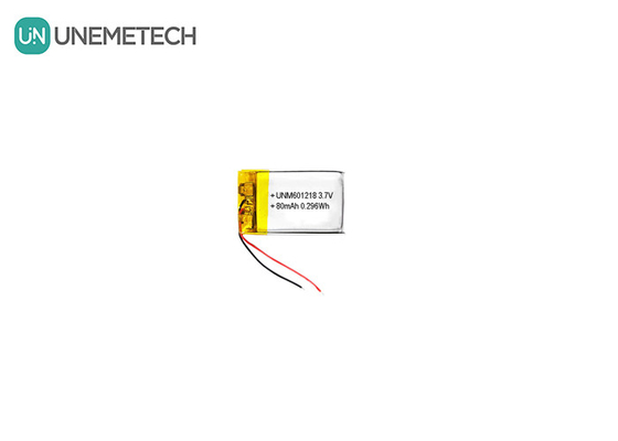 601218 3.7V 80mAh Pin Lithium Polymer nhỏ có thể sạc lại cho kính thông minh