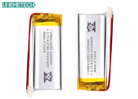 Bộ pin Lipo tùy chỉnh 102050 3.7 V 1100mAh Li Polymer Battery Pack với Chứng nhận CE