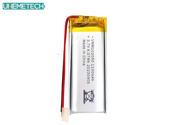 Bộ pin Lipo tùy chỉnh 102050 3.7 V 1100mAh Li Polymer Battery Pack với Chứng nhận CE