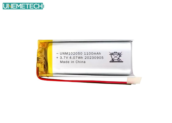 Bộ pin Lipo tùy chỉnh 102050 3.7 V 1100mAh Li Polymer Battery Pack với Chứng nhận CE