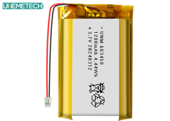 3.7V 1200mAh pin Lithium Polymer sạc lại 603450 với CE chấp thuận cho điện tử