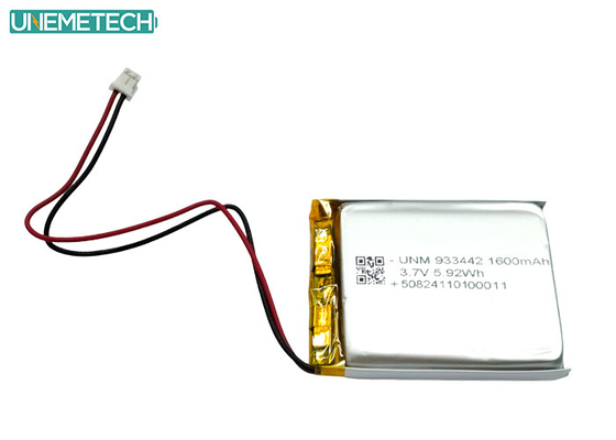 Bộ pin Li-Polymer tùy chỉnh 3.7V 1600mAh 933442 Lithium Polymer Battery For Medical Products
